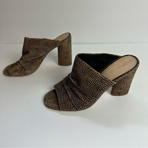 Gianni Bini Animal Print Mules Heels Women's size 9.5 Shoes Brown Tan - Picture 4 of 9
